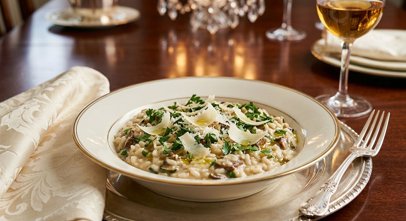 Risotto aux champignons et courgette